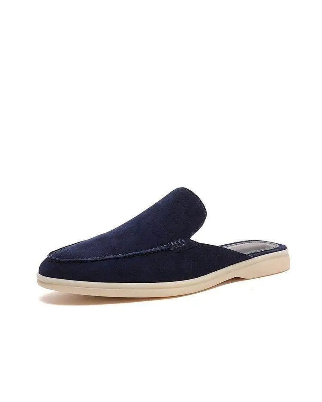 Lorvano Suede Slippers in Navy