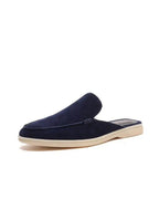 Lorvano Suede Slippers in Navy
