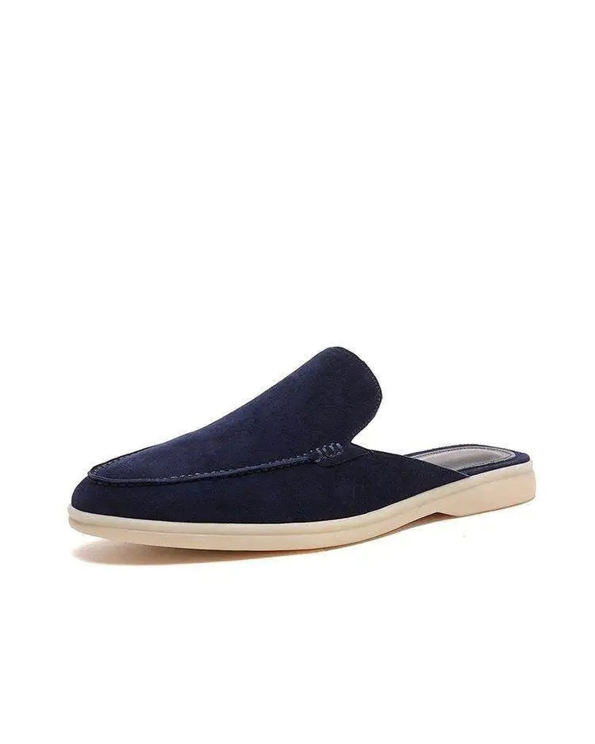 Lorvano Suede Slippers in Navy