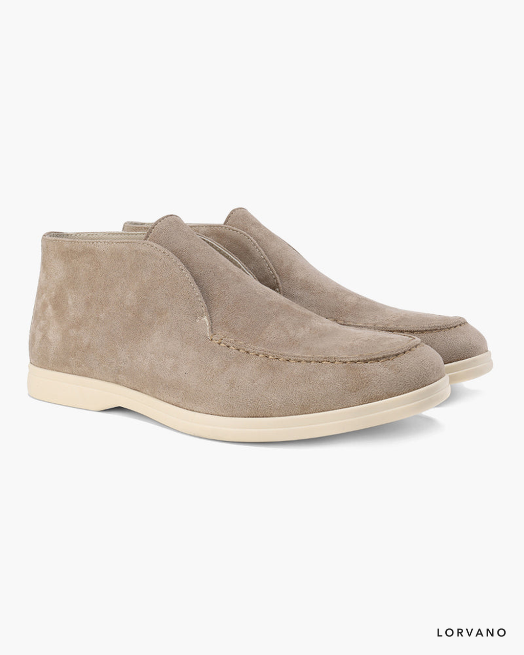 Lorvano High Suede Loafers in mocha suede