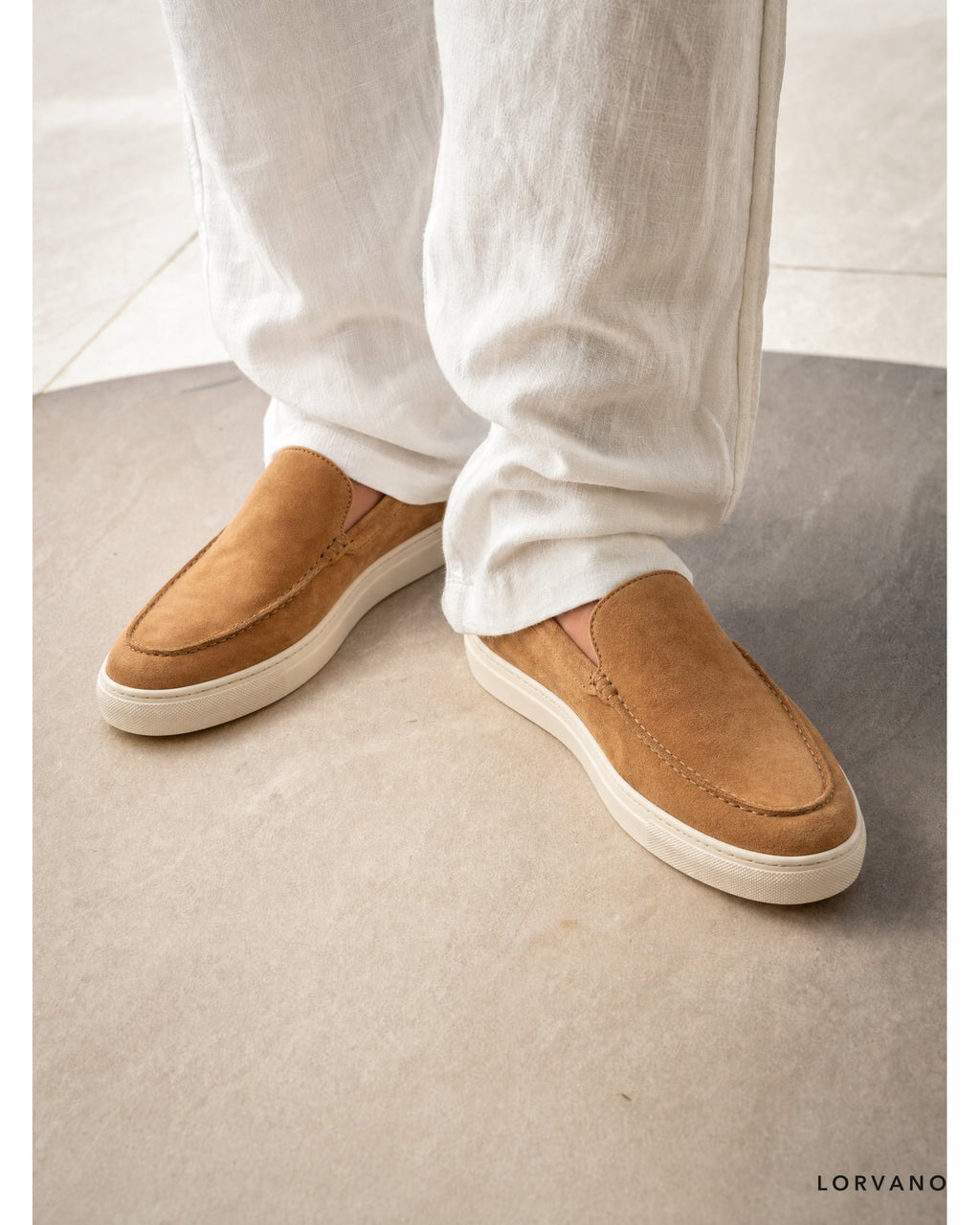 Lorvano Suede Loafers worn